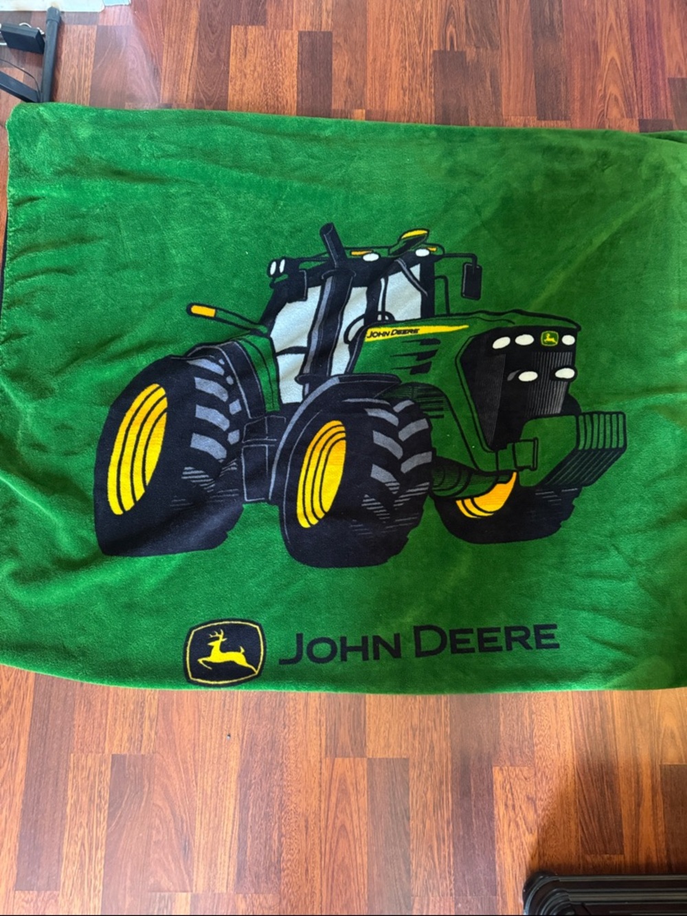 PlushJohn Deere Green and Yellow Tractor Throw Blanket